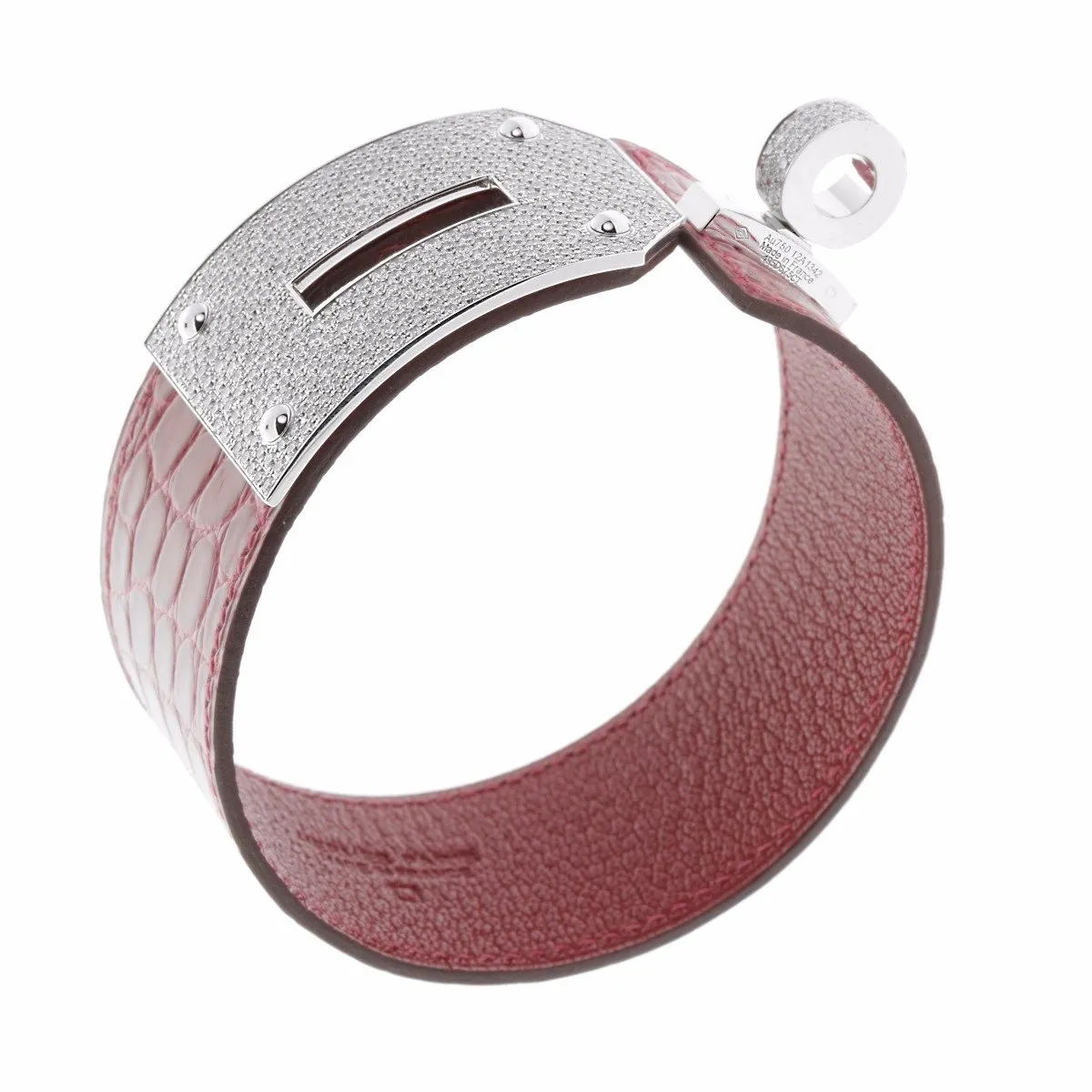 Hermes Kelly White Gold Diamond Bracelet