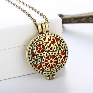 Hollow Out Gear Pendant Colorful Chrismas Necklace