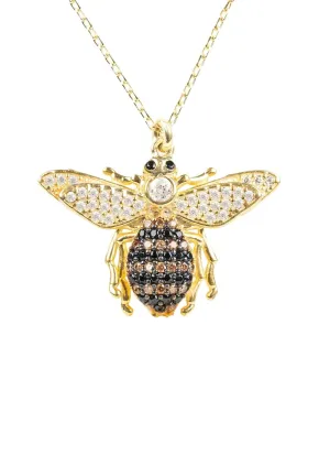 Honey Bee Pendant Necklace Dipped in Gold
