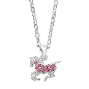 Horses Head Necklace ~ Prancing Pony ~ Pink