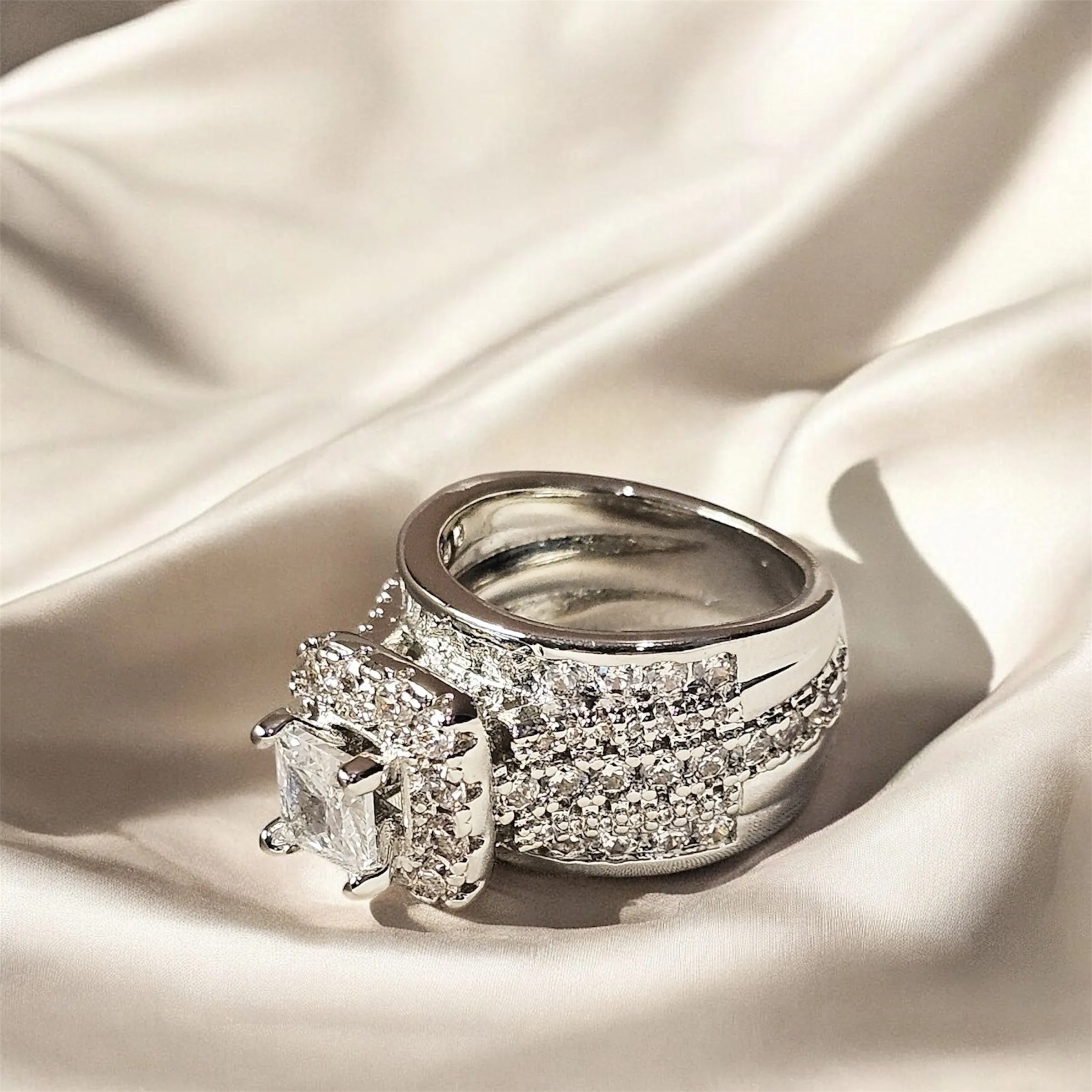 Huretailers-Gorgeous Jewelry Rotterdam Cubic Zirconia Ring