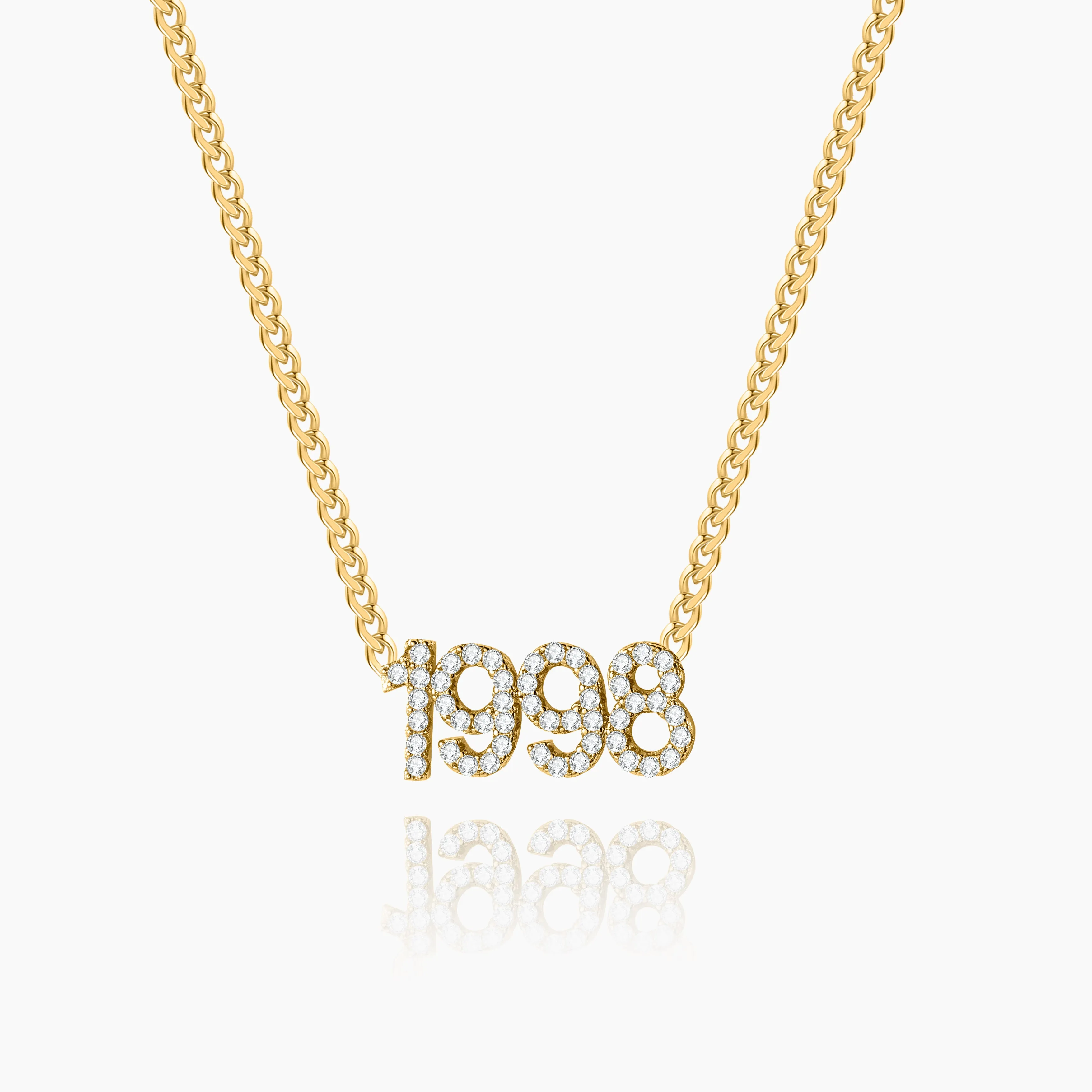 Iced Year Necklace w/ Cuban Chain