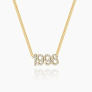 Iced Year Necklace w/ Cuban Chain