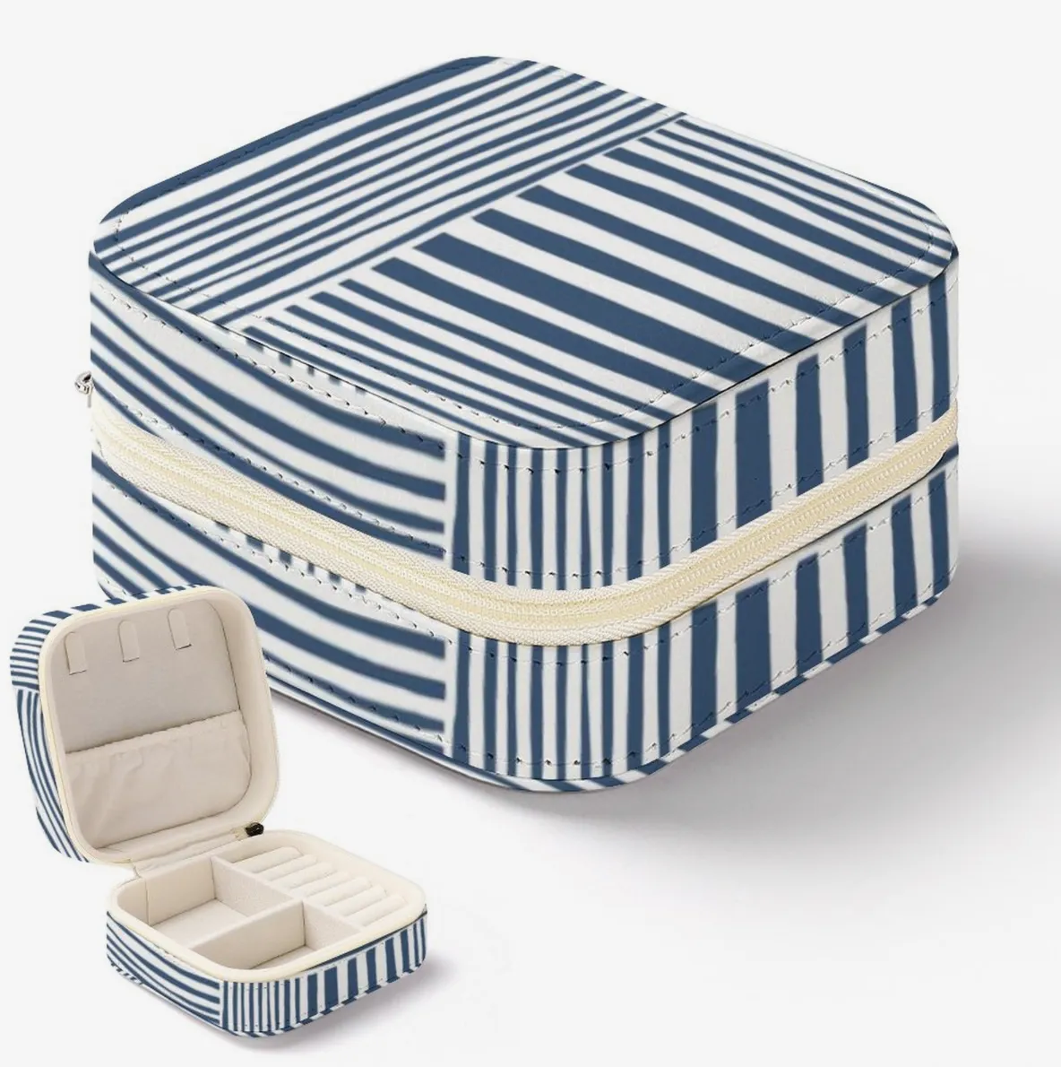 Jewelry Case - Navy Stripes