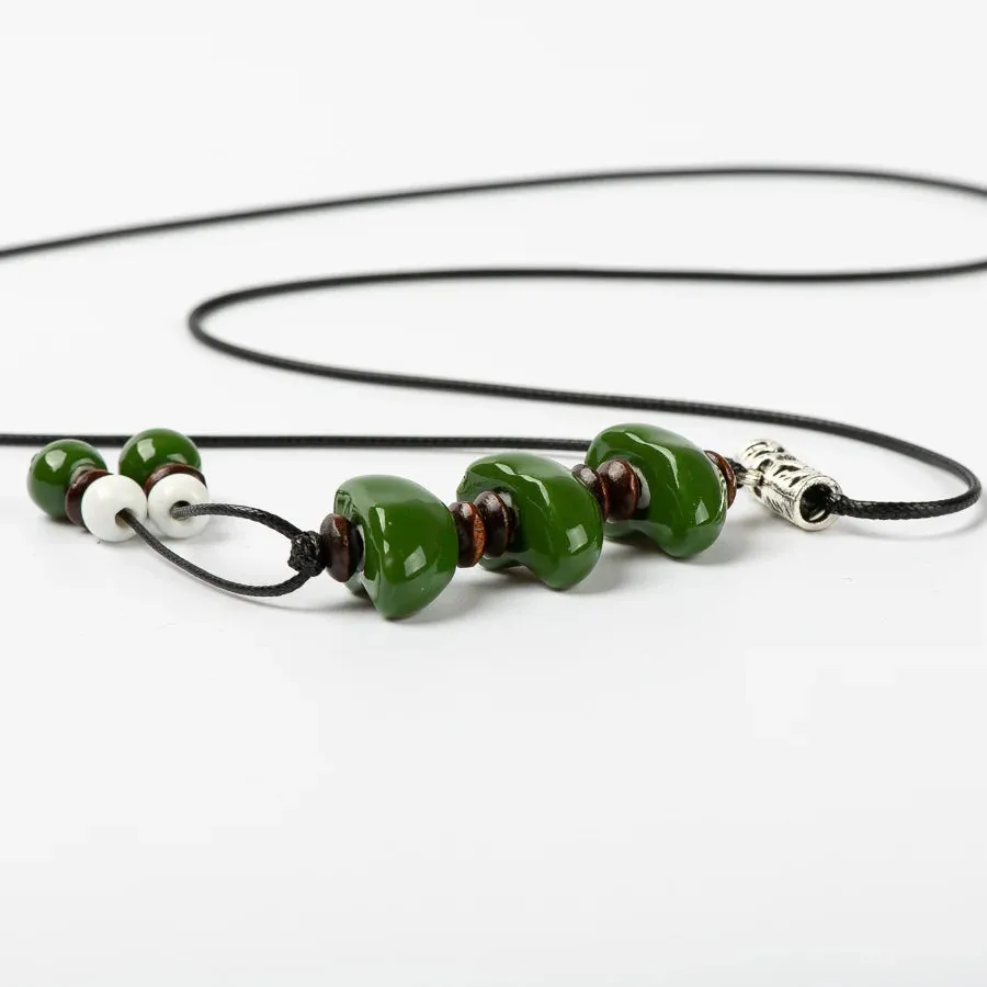 Jingdezhen Unique Shape Ceramic Beads Necklace Bohemian necklaces