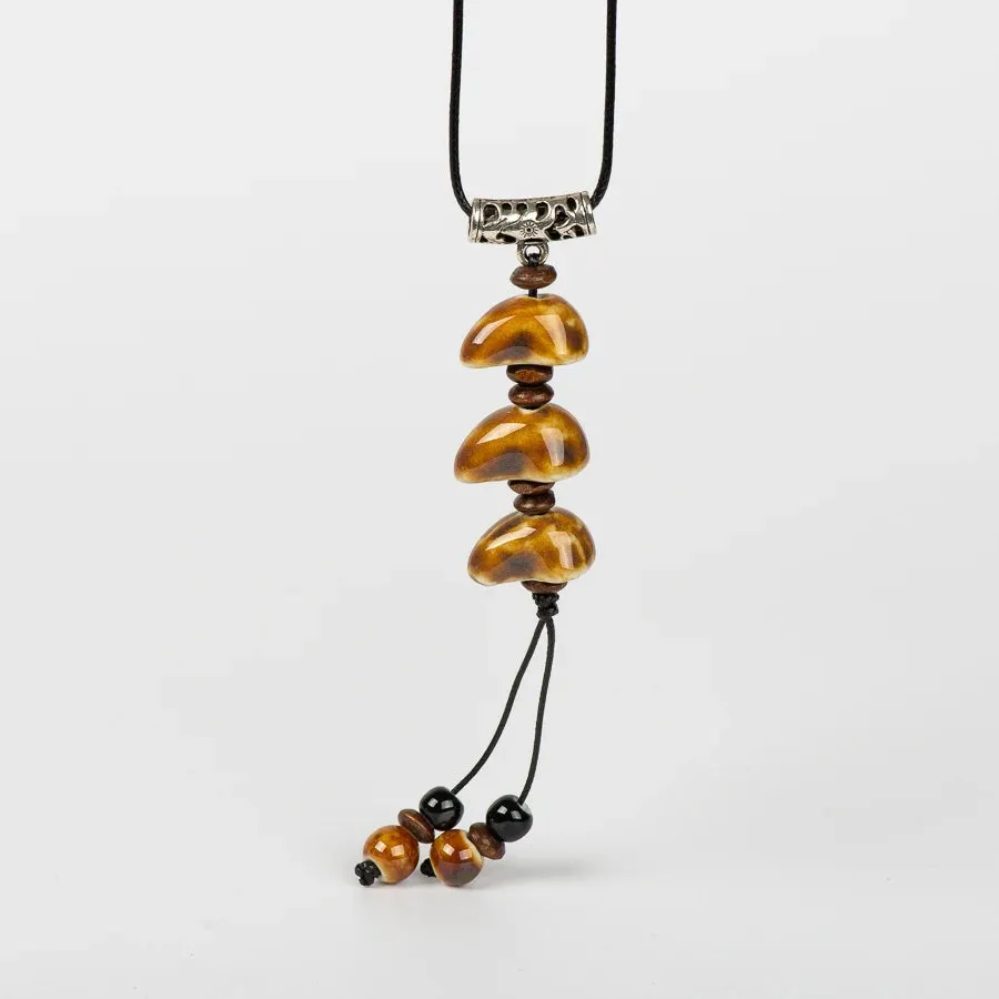 Jingdezhen Unique Shape Ceramic Beads Necklace Bohemian necklaces