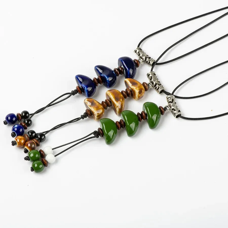Jingdezhen Unique Shape Ceramic Beads Necklace Bohemian necklaces