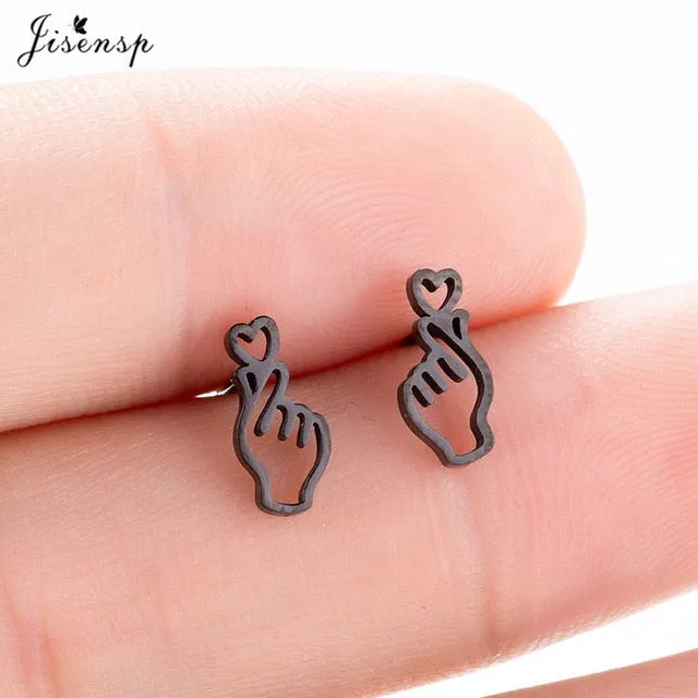 Jisensp Stainless Steel Ballet Earrings for Women Music Earing Fashion Tree of Life Stud Earring Girls Jewelry Kids Accessories