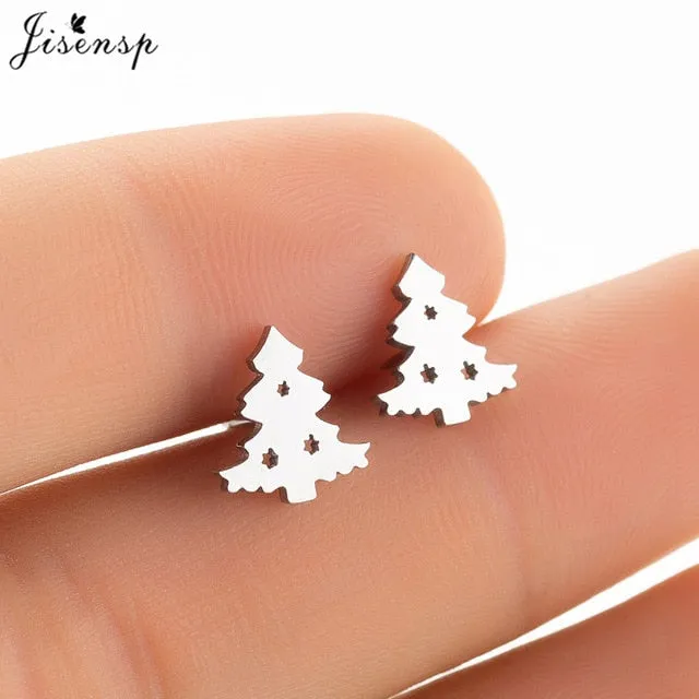 Jisensp Stainless Steel Ballet Earrings for Women Music Earing Fashion Tree of Life Stud Earring Girls Jewelry Kids Accessories