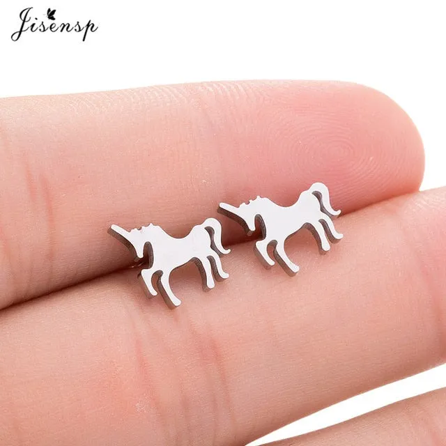 Jisensp Stainless Steel Ballet Earrings for Women Music Earing Fashion Tree of Life Stud Earring Girls Jewelry Kids Accessories