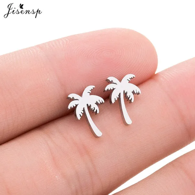 Jisensp Stainless Steel Ballet Earrings for Women Music Earing Fashion Tree of Life Stud Earring Girls Jewelry Kids Accessories
