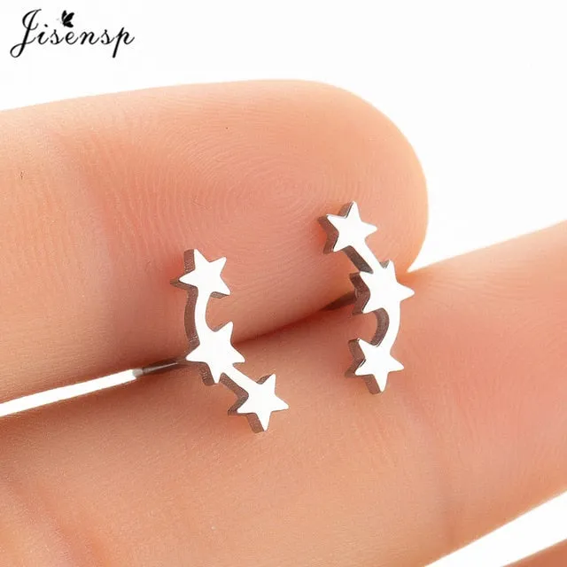 Jisensp Stainless Steel Ballet Earrings for Women Music Earing Fashion Tree of Life Stud Earring Girls Jewelry Kids Accessories