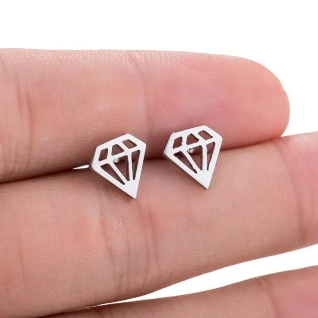 Jisensp Stainless Steel Ballet Earrings for Women Music Earing Fashion Tree of Life Stud Earring Girls Jewelry Kids Accessories