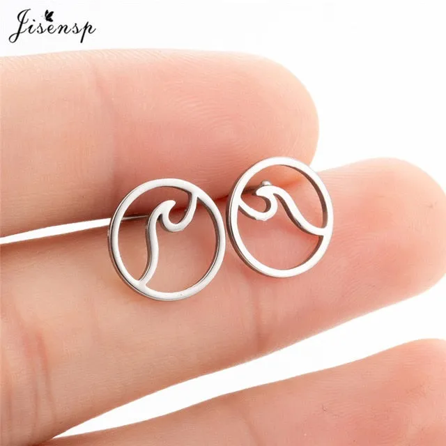 Jisensp Stainless Steel Ballet Earrings for Women Music Earing Fashion Tree of Life Stud Earring Girls Jewelry Kids Accessories