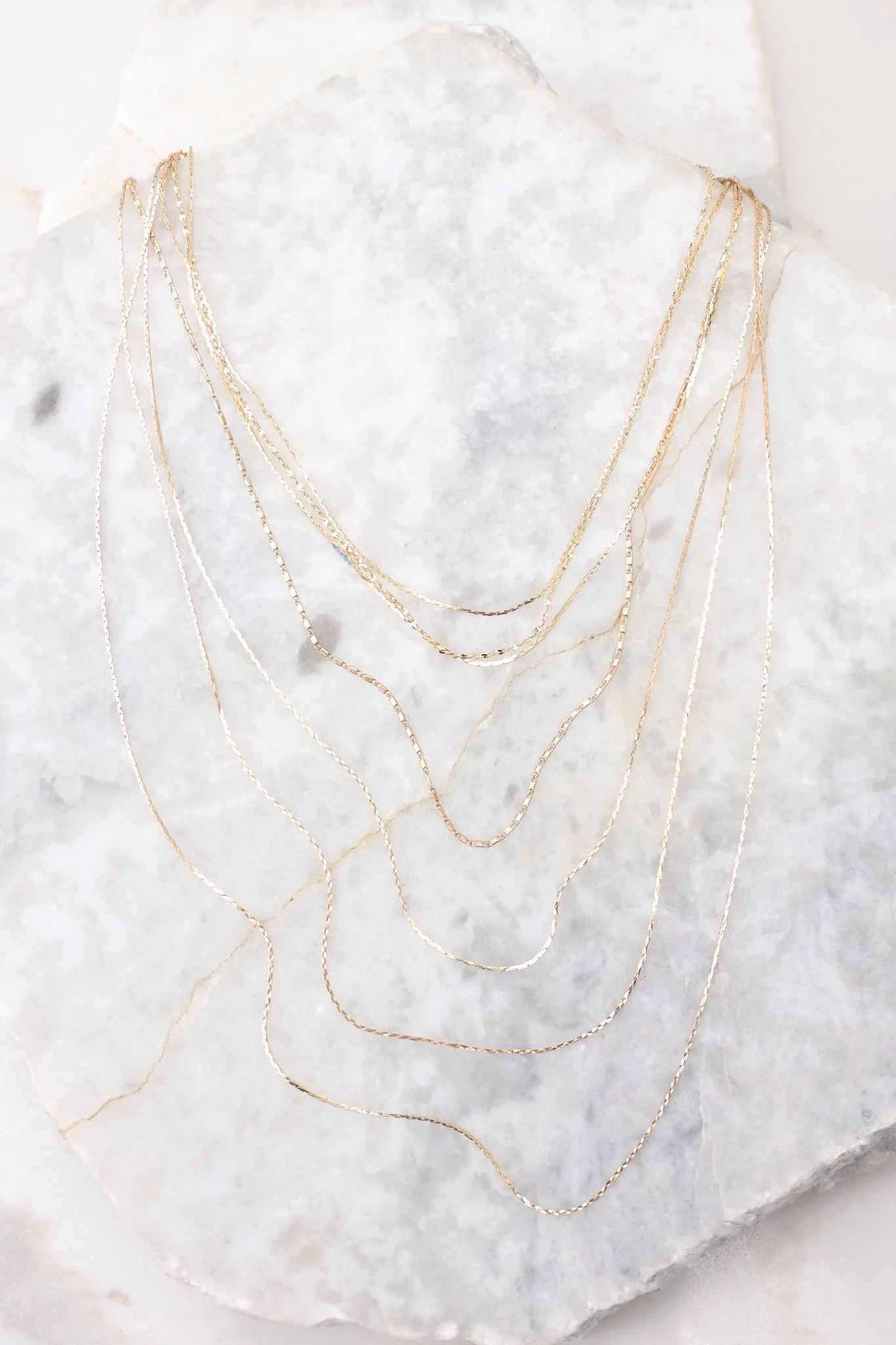 Just Left Gold Layered Necklace