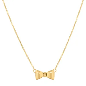 Keene Jewelers 14kt Yellow Gold Womens Polished Finish Ted Baker Bow Necklace Size 18 Inches