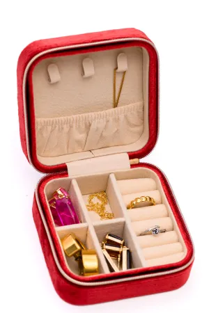 Kept and Carried Velvet Jewelry Box in Red (Online Exclusive)
