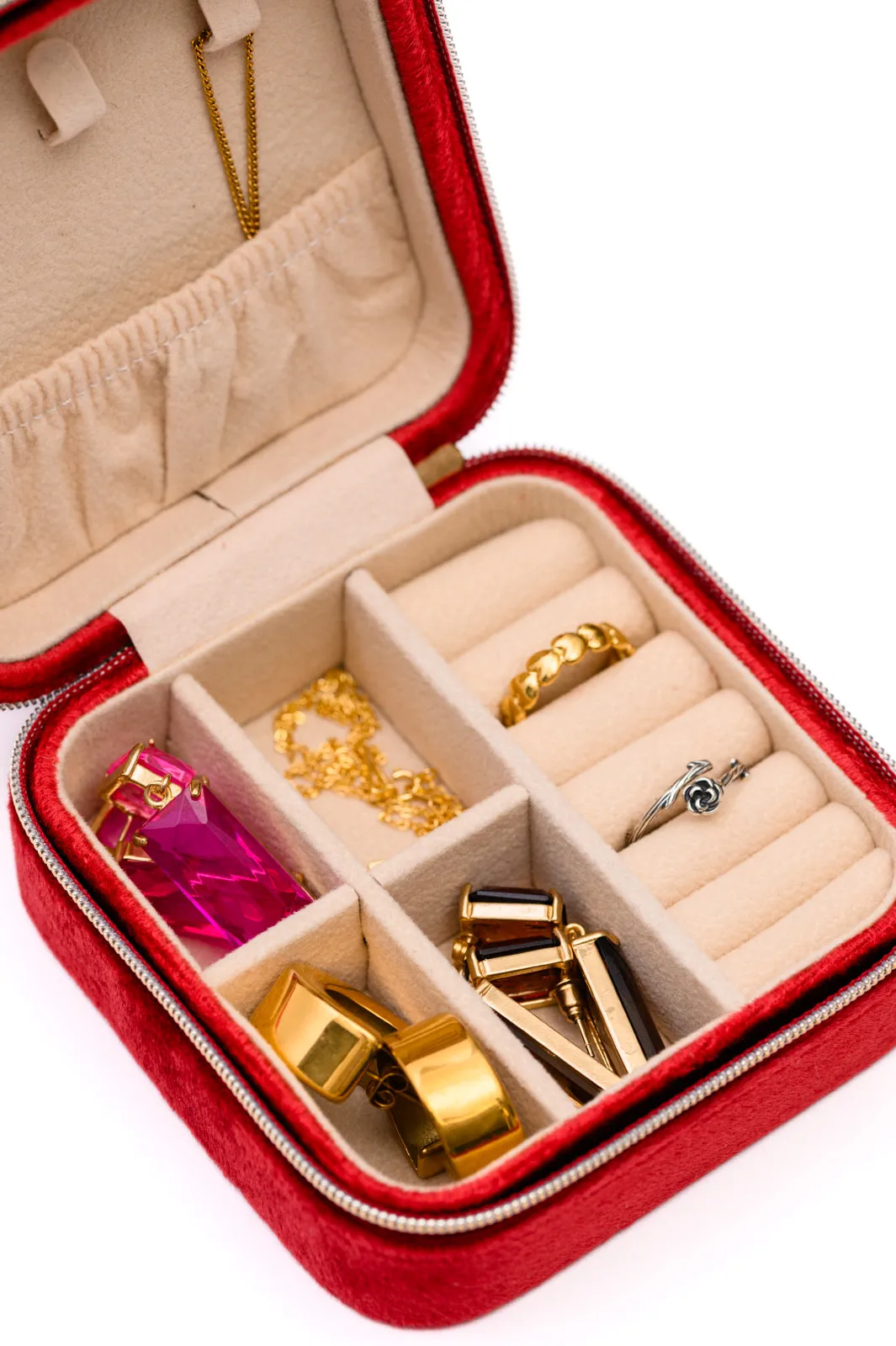 Kept and Carried Velvet Jewelry Box in Red (Online Exclusive)