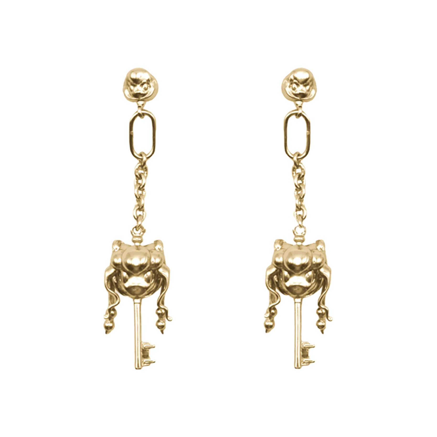 Key Drop Earrings in Gold