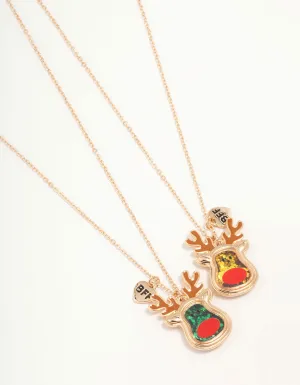 Kids Reindeer BFF Necklaces 2-Pack