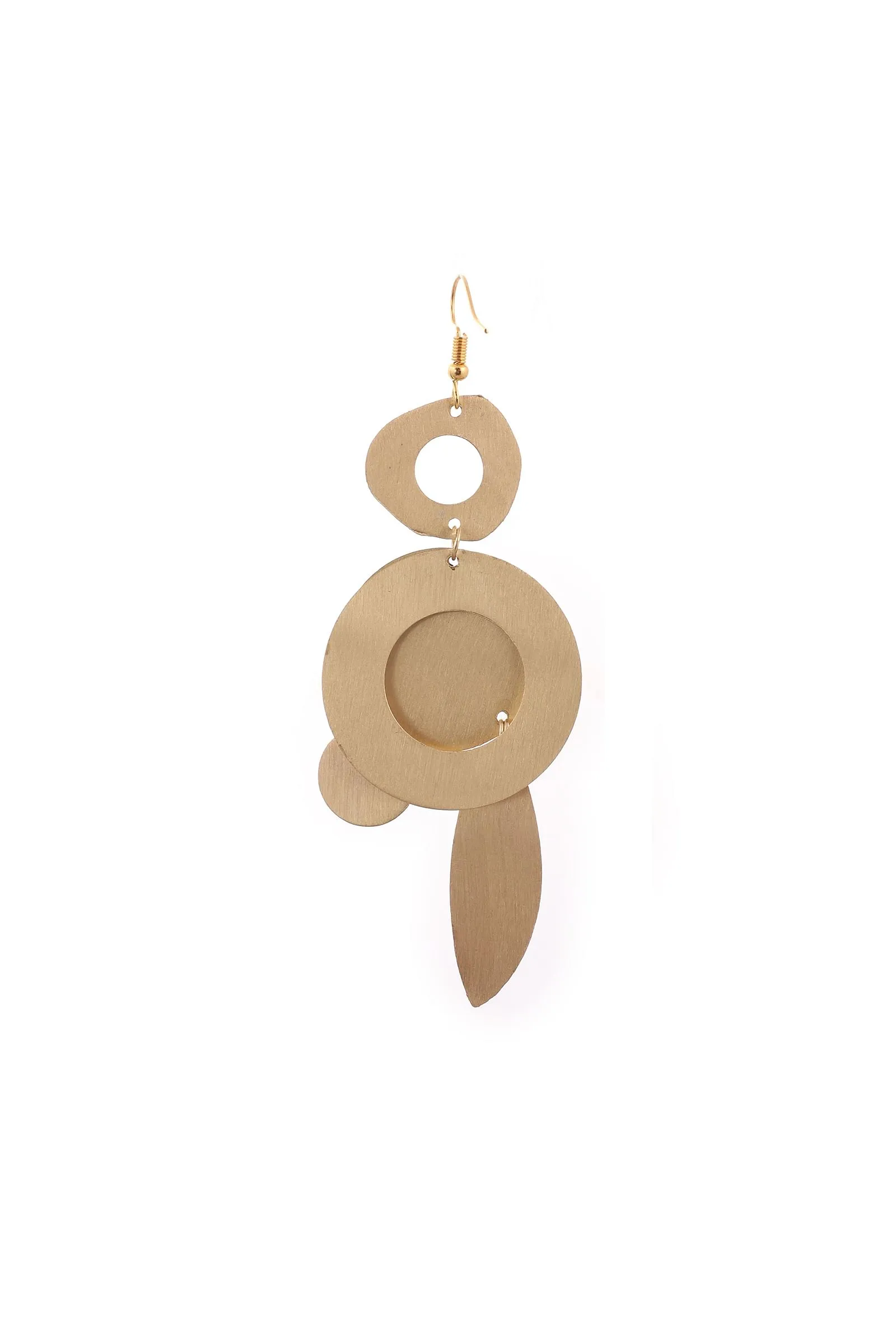 Layer on Layer Sphere Brass Earrings