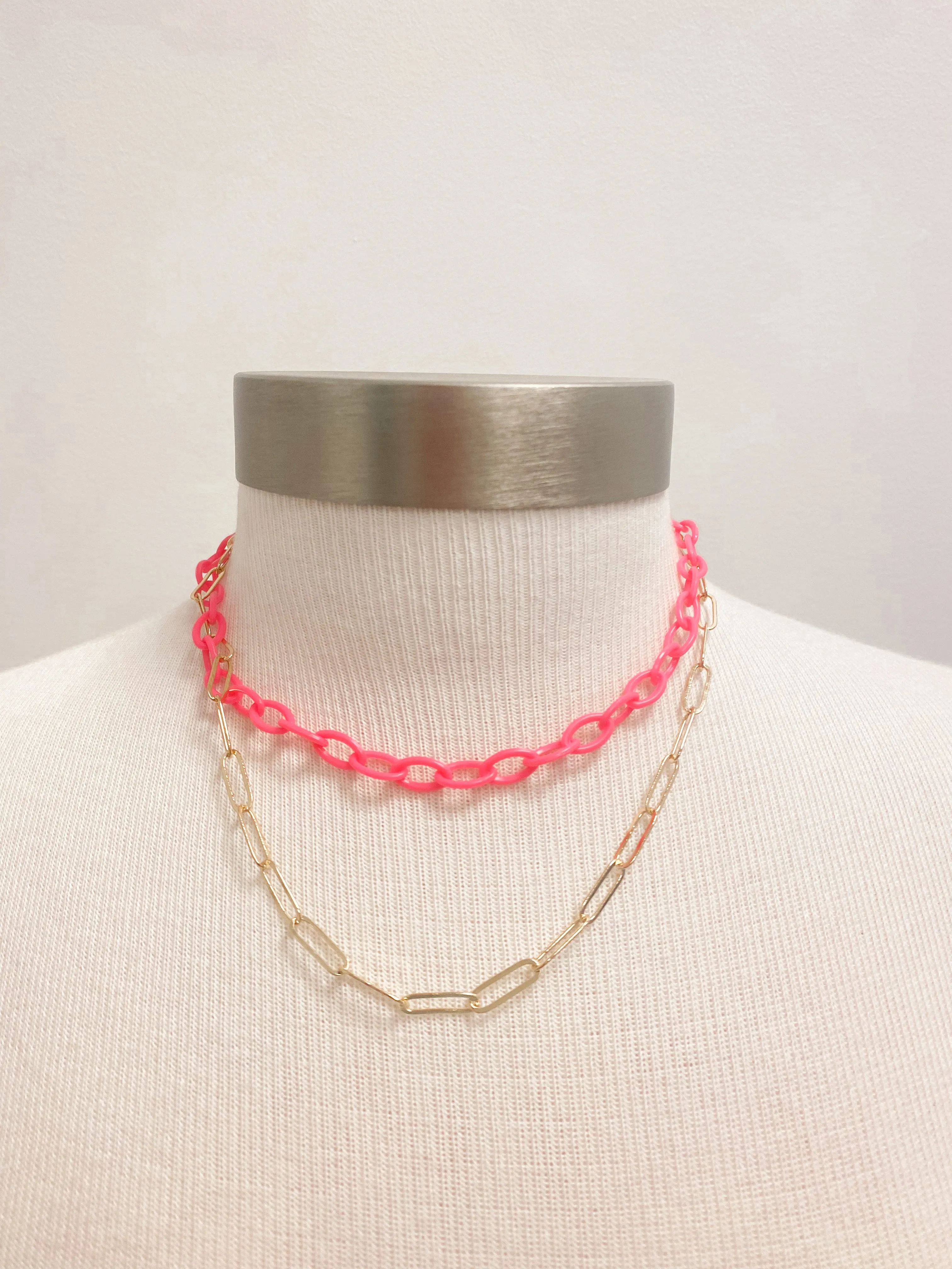 Layered Colorful Chain Necklace