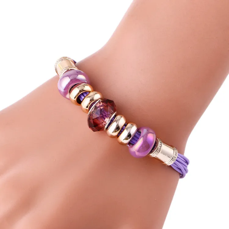 Leather Bracelet Crystal Wrap Bracelets For Women Multilayer Bracelets& Bangles Ladies Fashion Jewelry