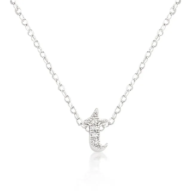 LOVCIA Dazzling Cubic Zirconia Initial T Necklace