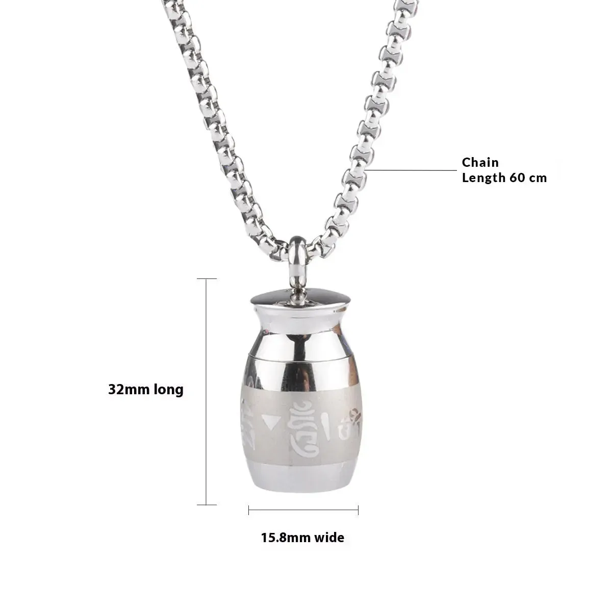 LOVCIA Men's Titanium Steel Barrel Pendant Necklace - Unique Engraved Design for Bold Style