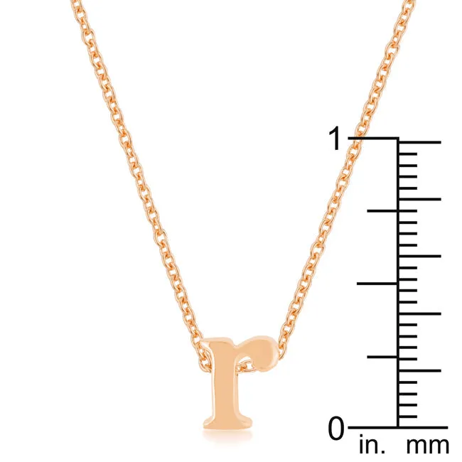 LOVCIA Rose Gold Tone 'R' Initial Necklace