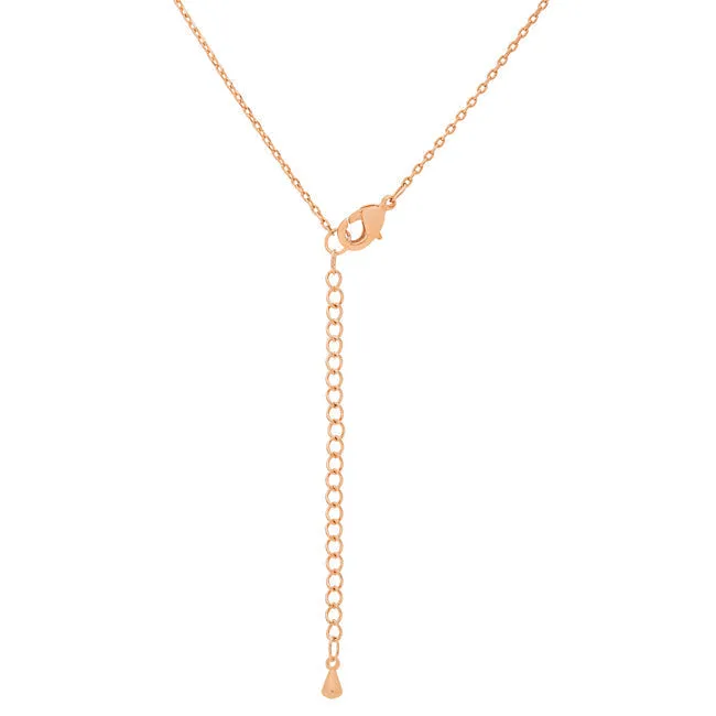 LOVCIA Rose Gold Tone 'R' Initial Necklace