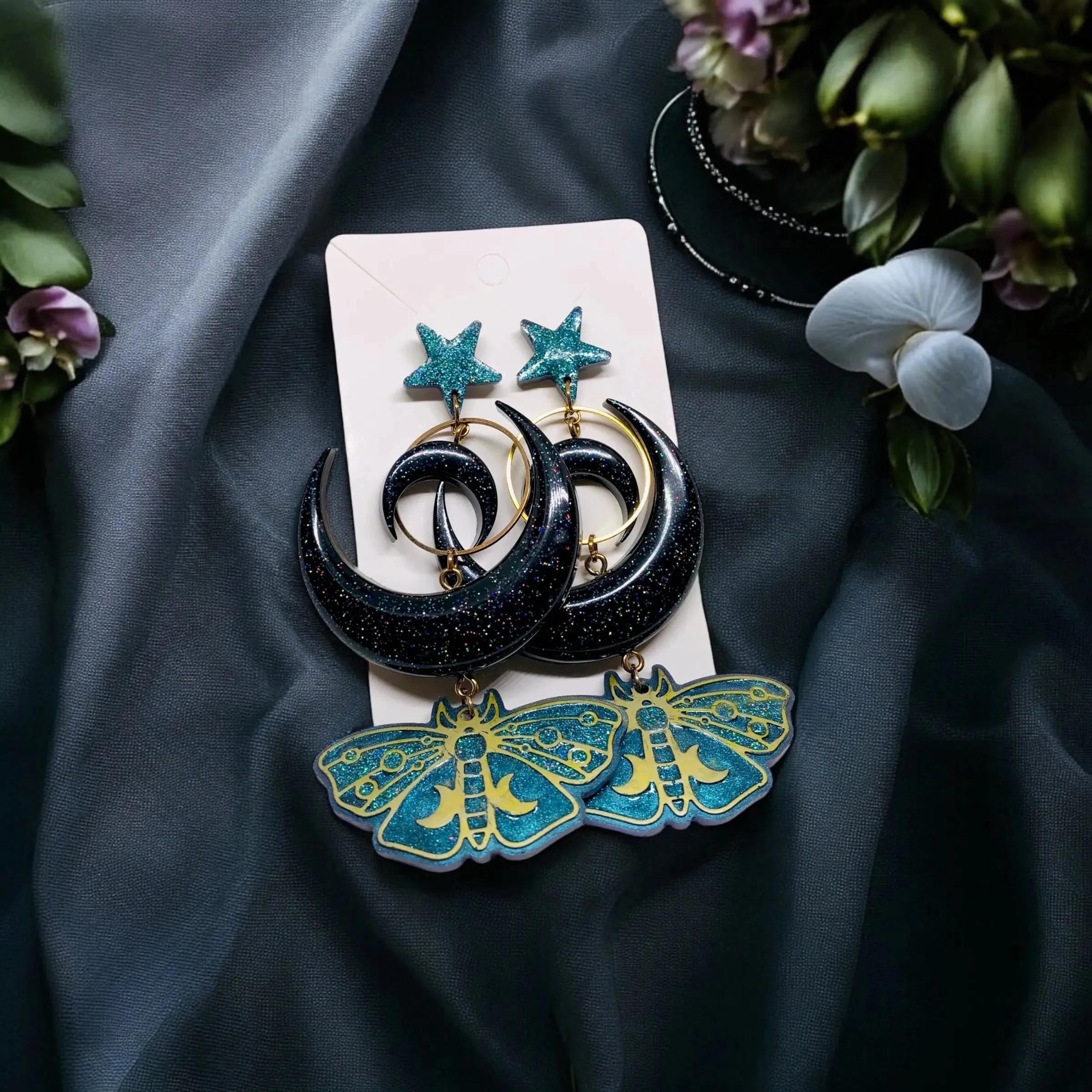 Lunar Black Nocturne Bohemian Earrings
