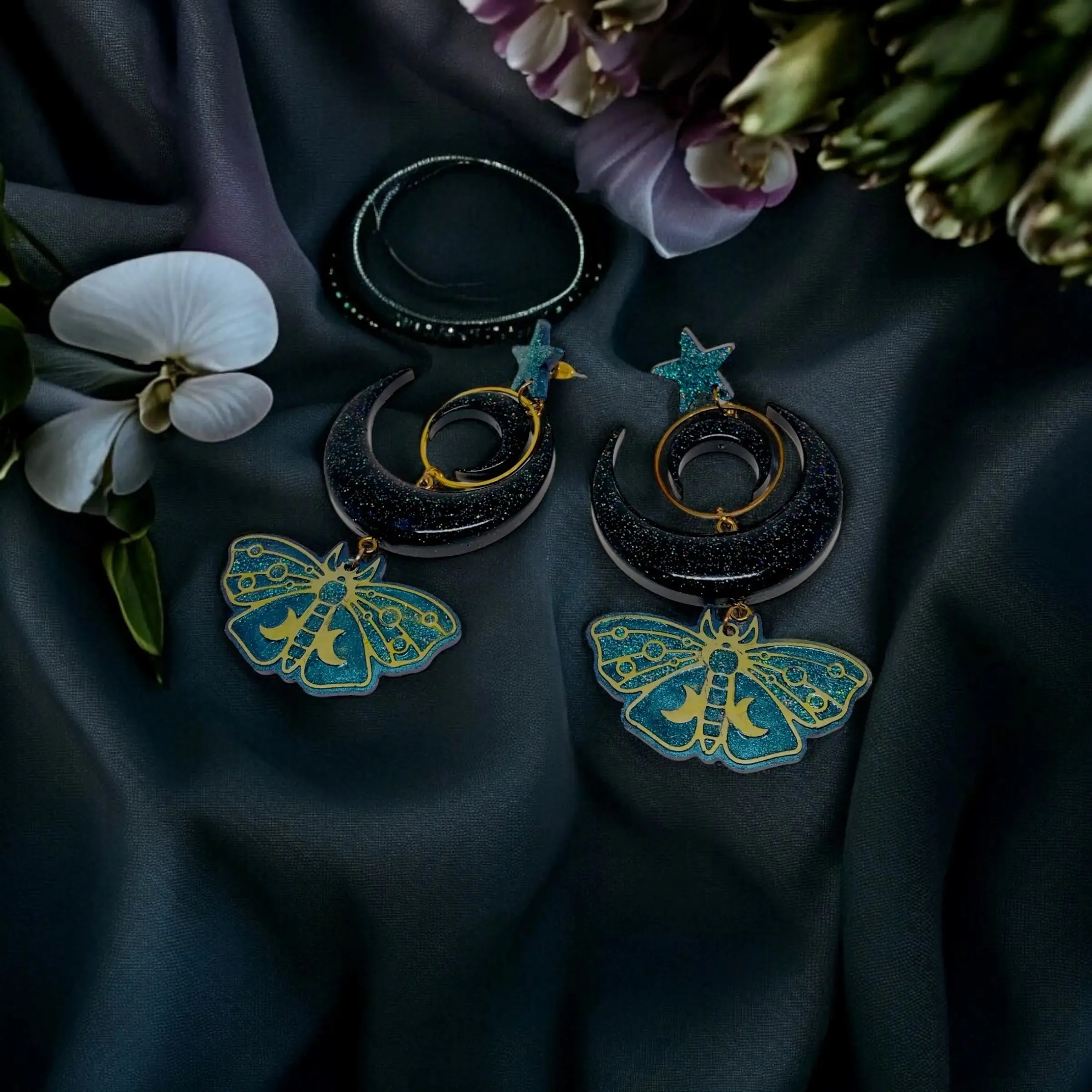 Lunar Black Nocturne Bohemian Earrings