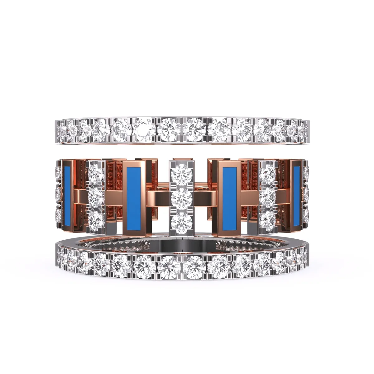 Luxurious Cluster Diamond Thick Wedding Band