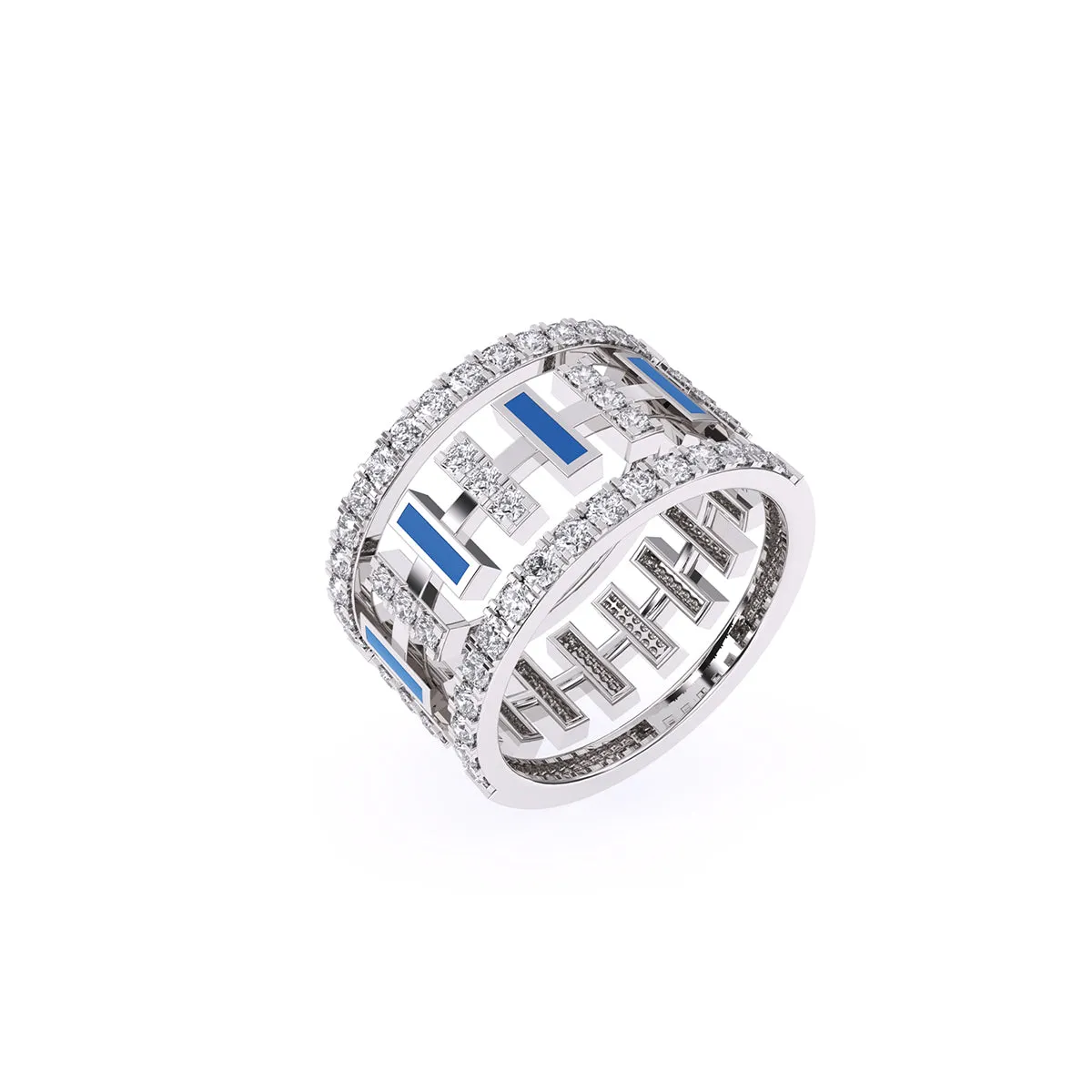 Luxurious Cluster Diamond Thick Wedding Band