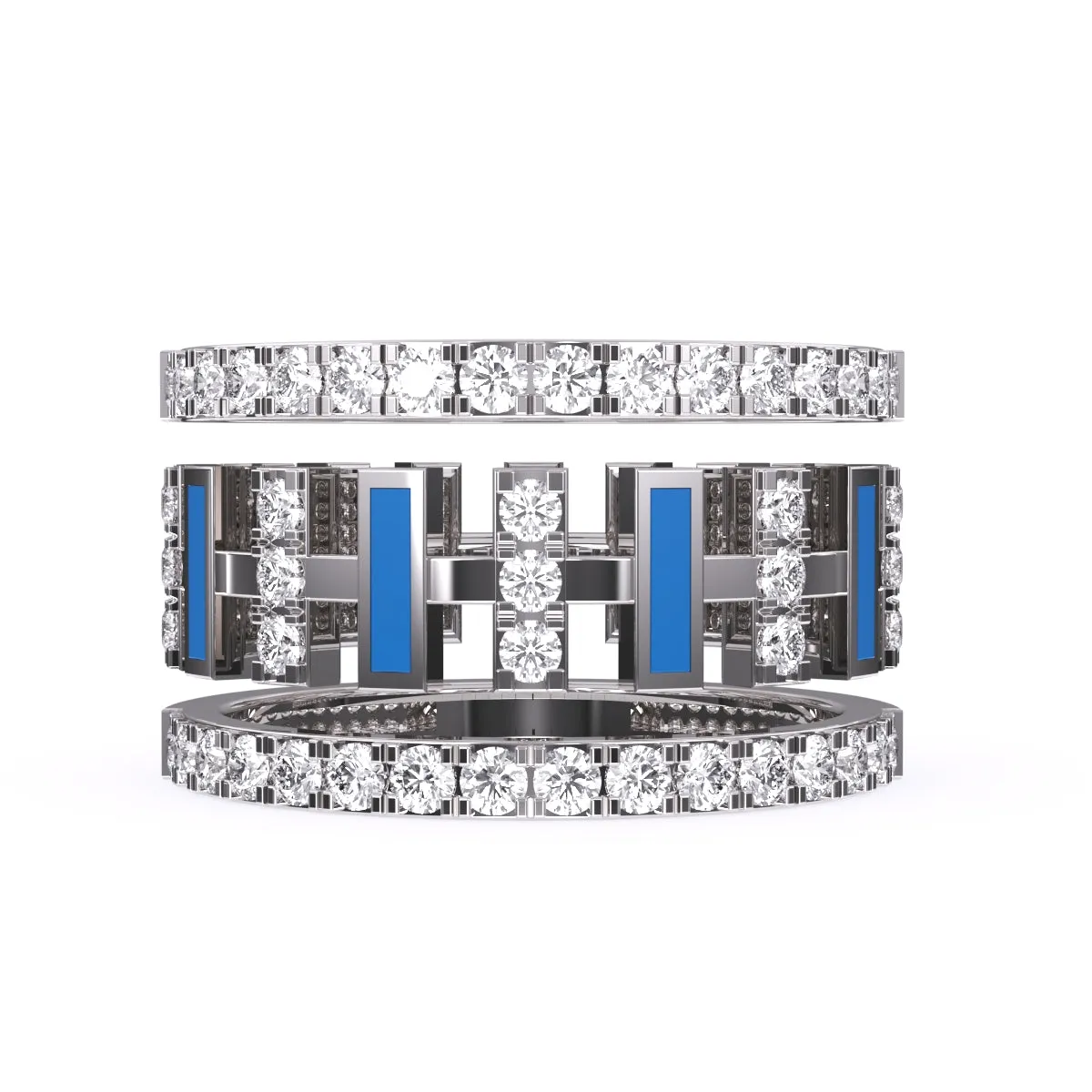 Luxurious Cluster Diamond Thick Wedding Band