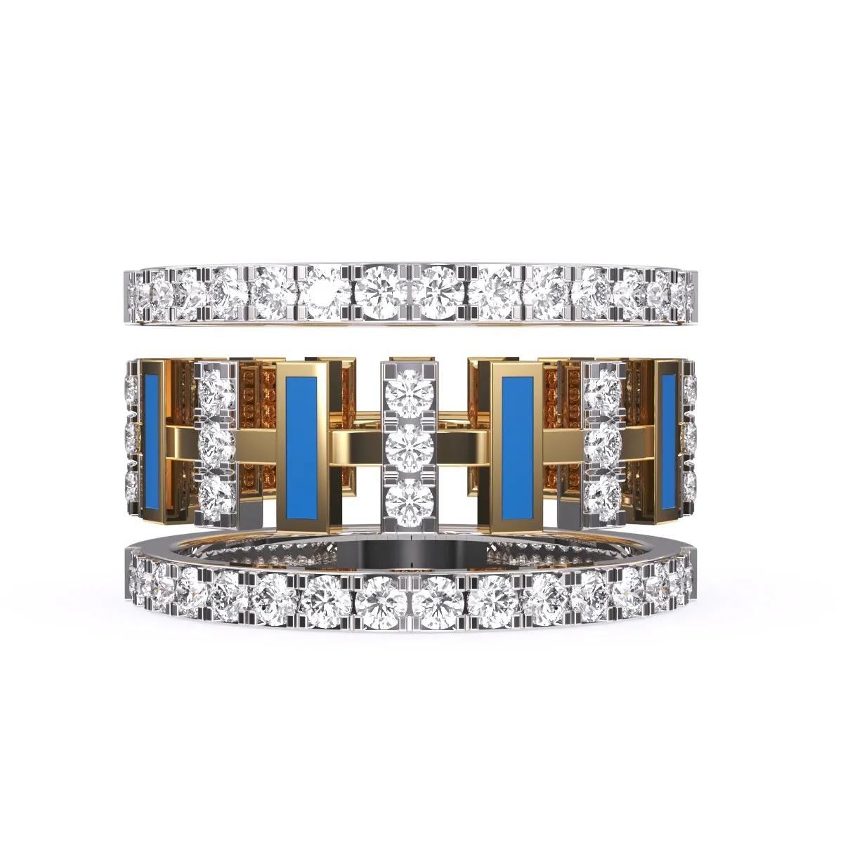 Luxurious Cluster Diamond Thick Wedding Band
