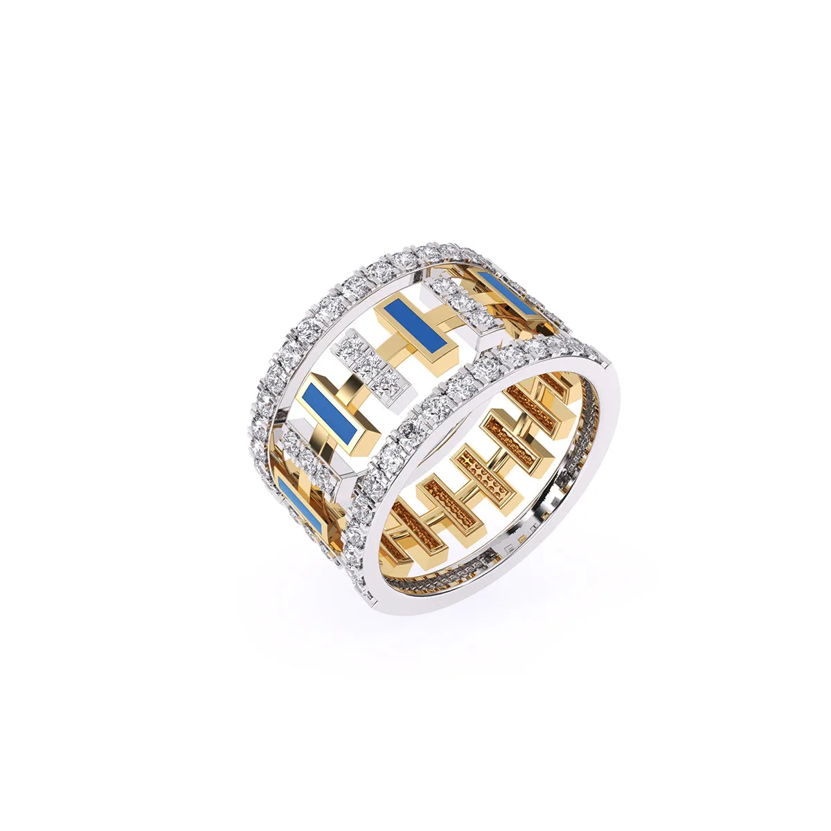 Luxurious Cluster Diamond Thick Wedding Band