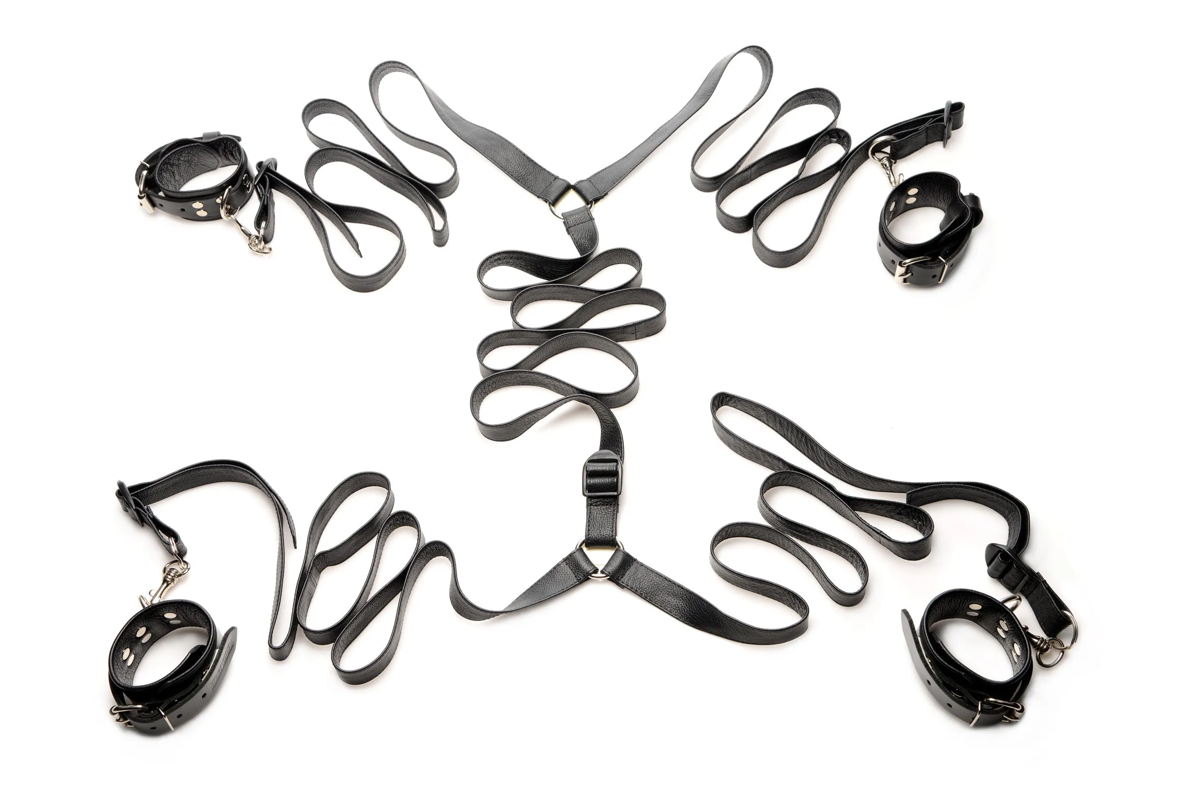 Luxurious Leather Bed Restraint Kit