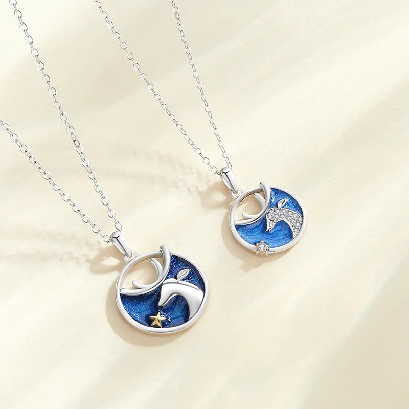 Matching Deers Pendants Necklaces for Couples