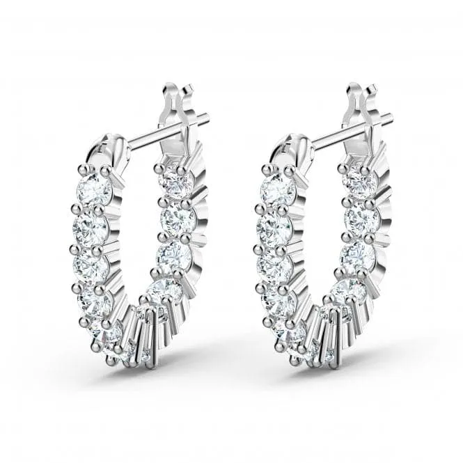 Matrix Mini White Rhodium Plated Hoop Earrings 5562126