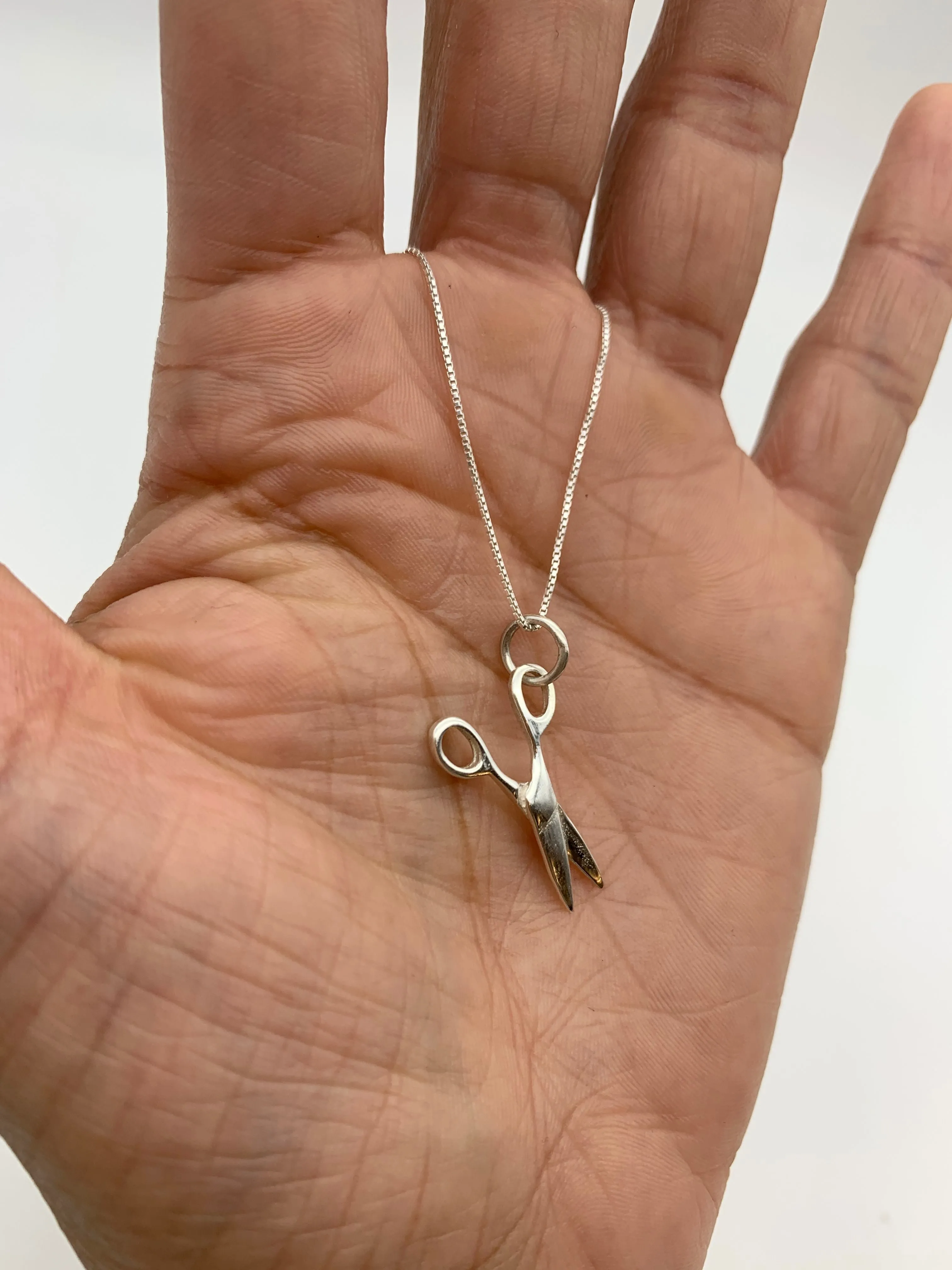 Mini Scissors Pendant - Dainty Cutting Tool - Unique Silver Necklace