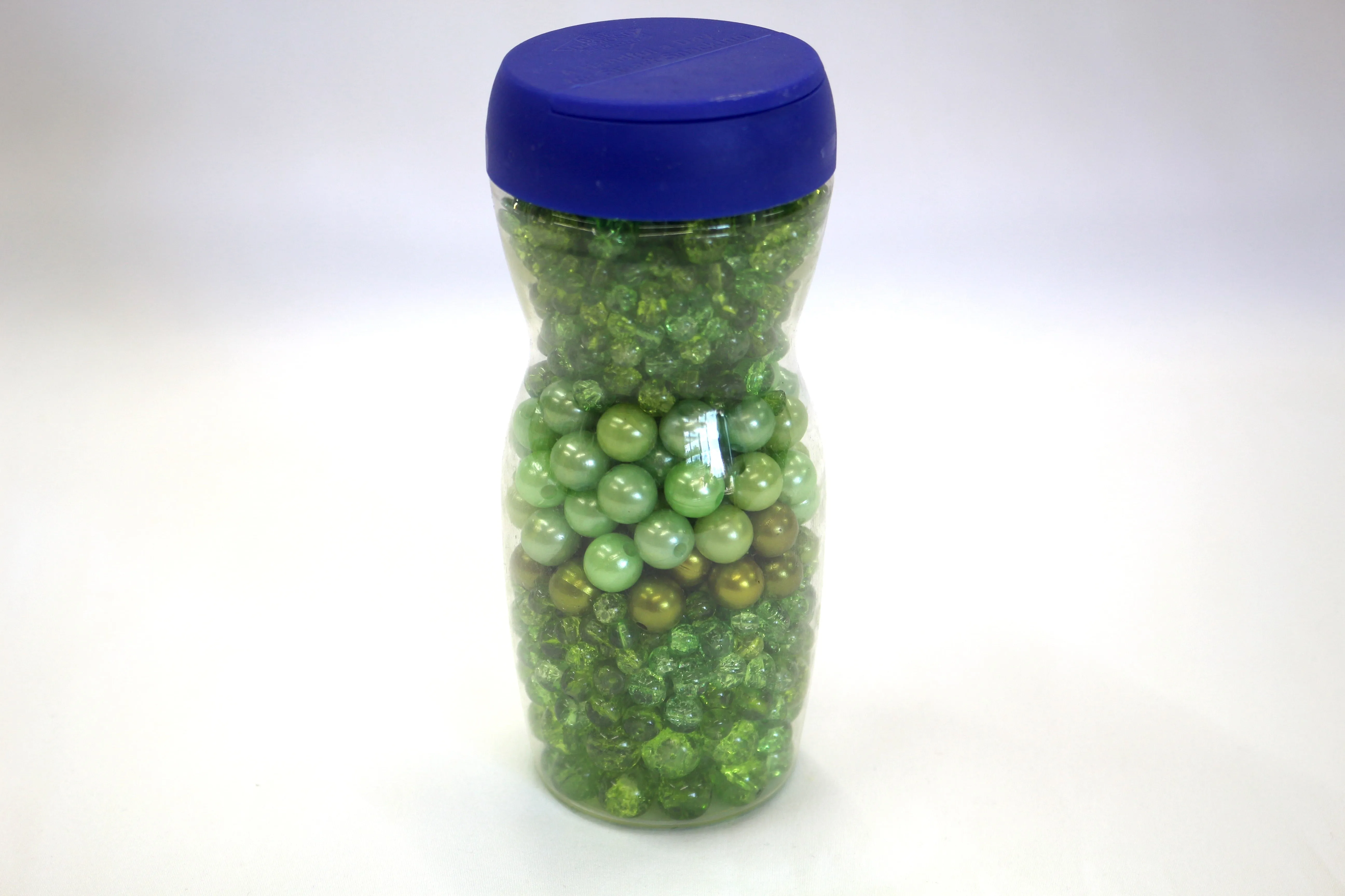 Mixed Bead Jar – Glass & Plastic Beads for Crafting & Jewelry Making (Emerald Drops)
