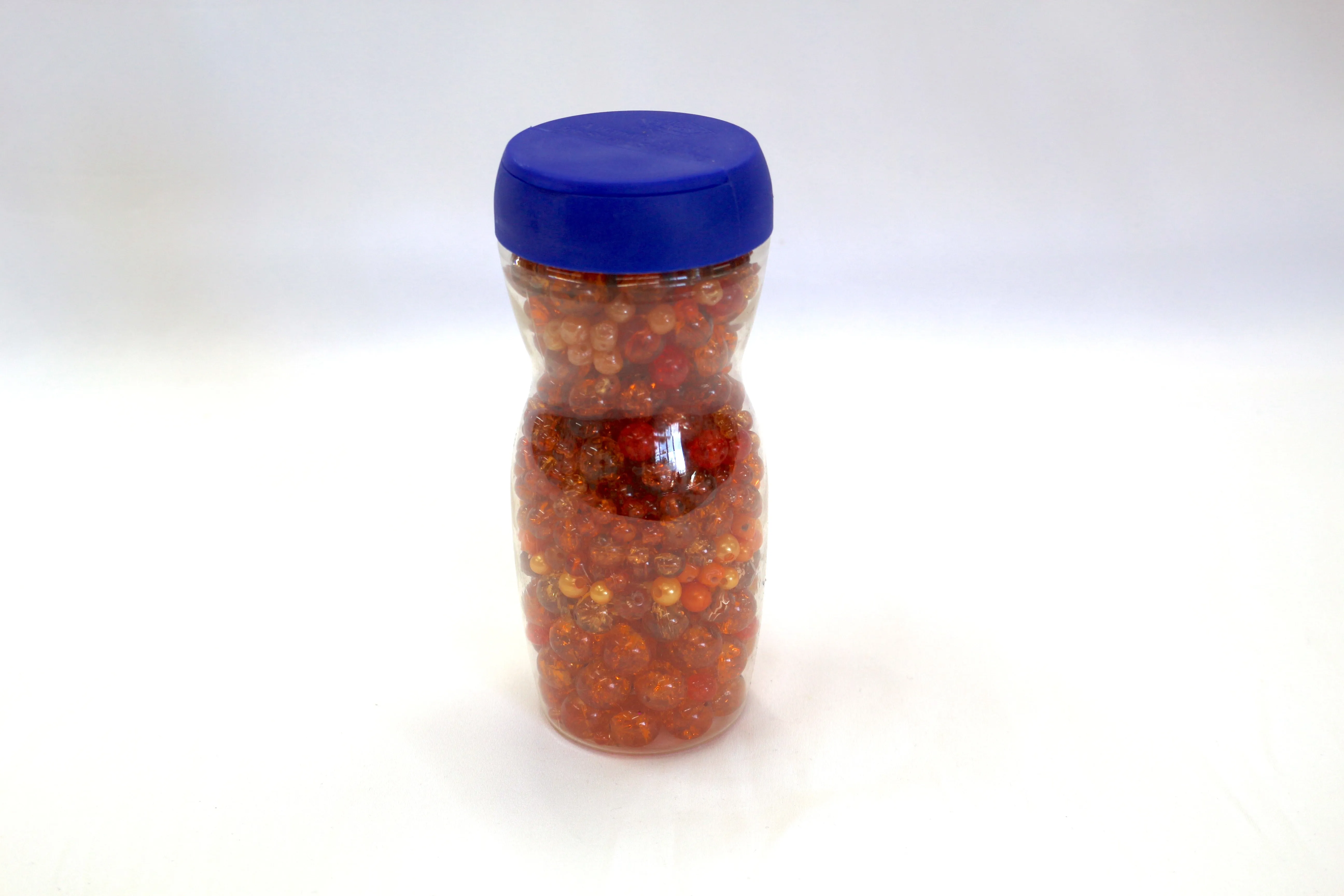 Mixed Bead Jar – Glass & Plastic Beads for Crafting & Jewelry Making (Orange Cream)