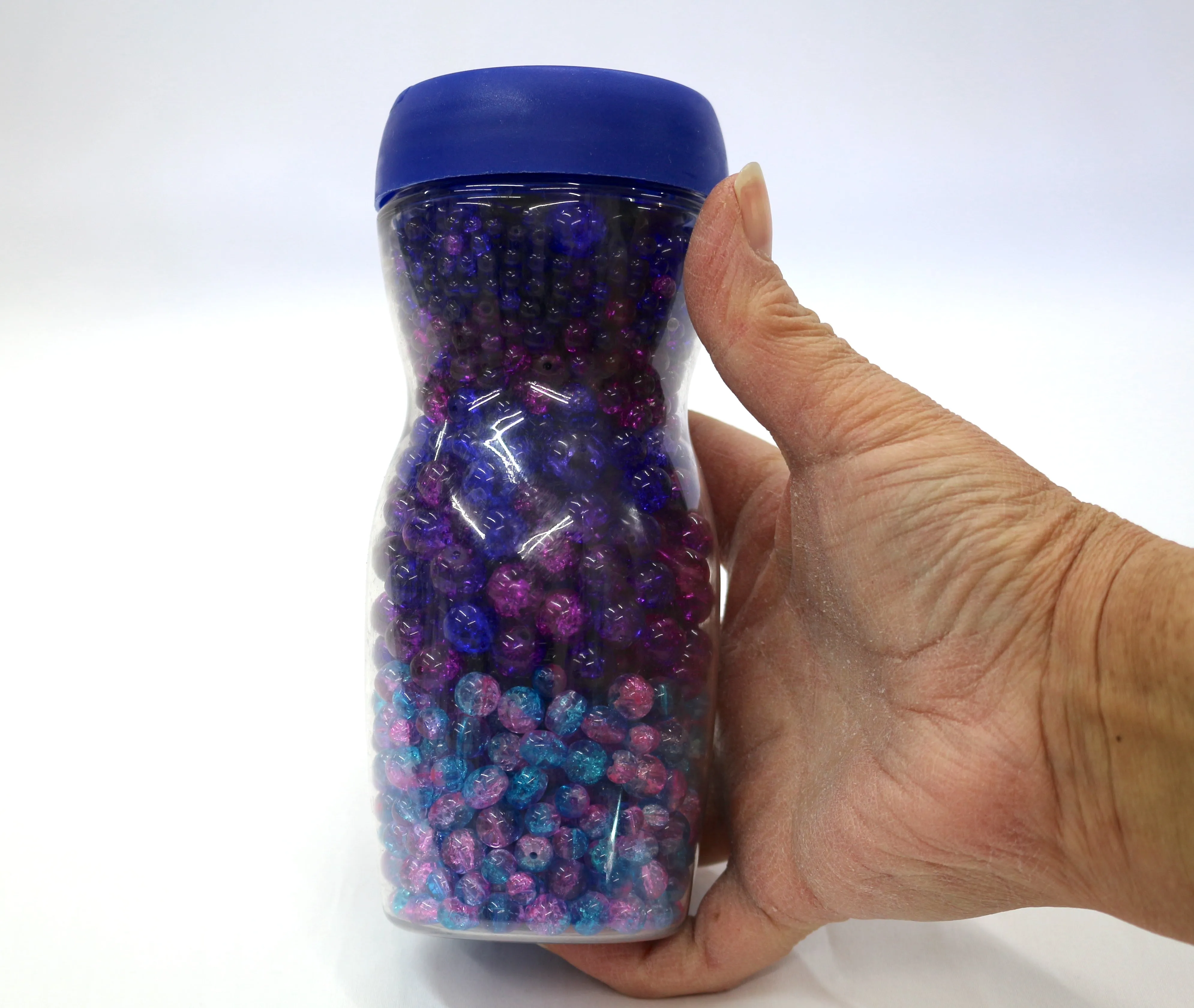 Mixed Bead Jar – Glass & Plastic Beads for Crafting & Jewelry Making (Purple)