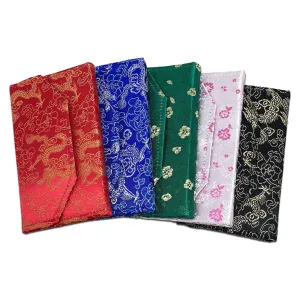 Mixed Color 7" x 4-1/4" Folding Necklace Pouches with Silk Interior