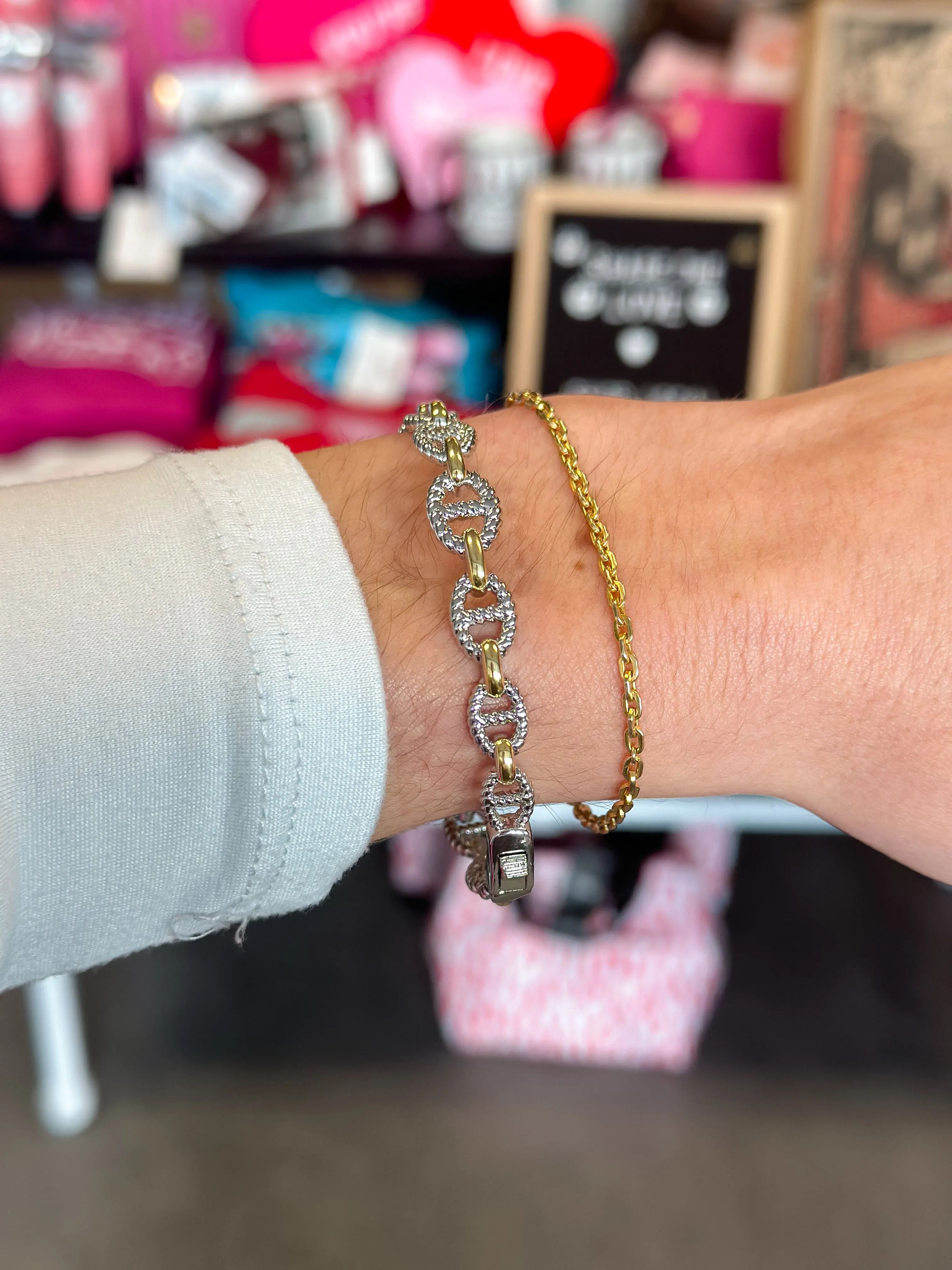 Mixed Metal Bangle Cuff