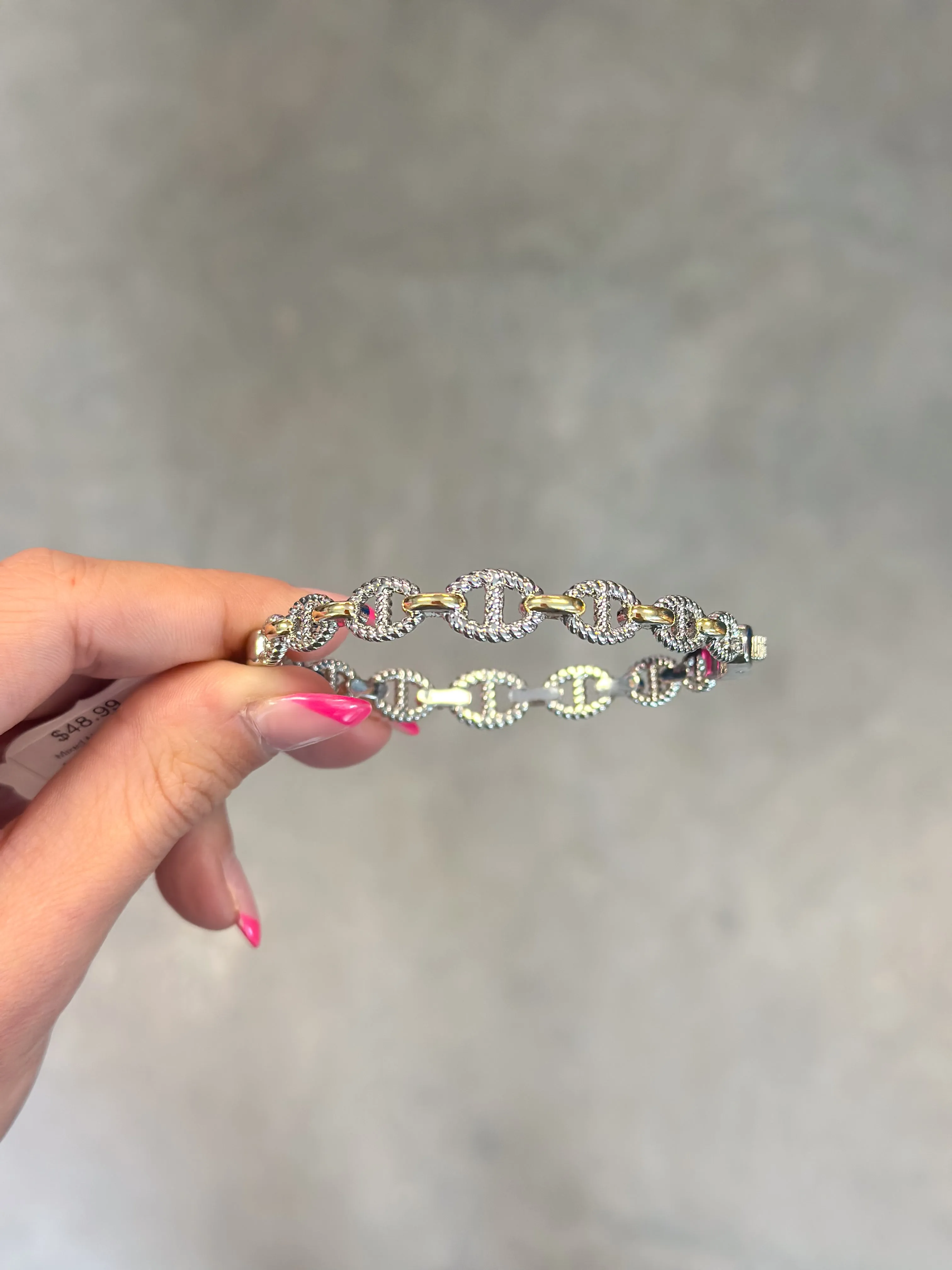 Mixed Metal Bangle Cuff