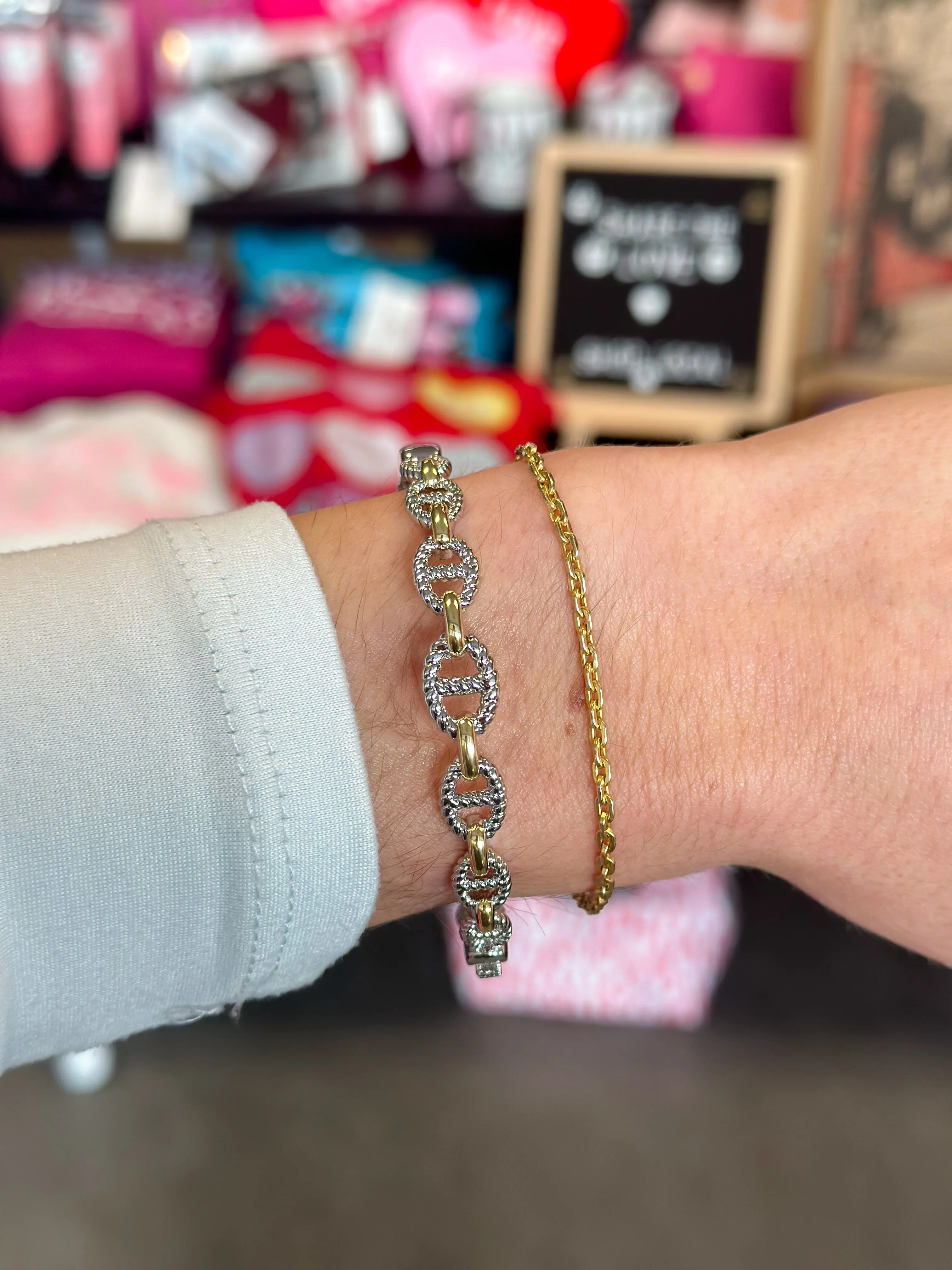 Mixed Metal Bangle Cuff