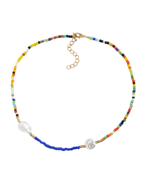 Mocha Colorful Beaded Necklace- Style B